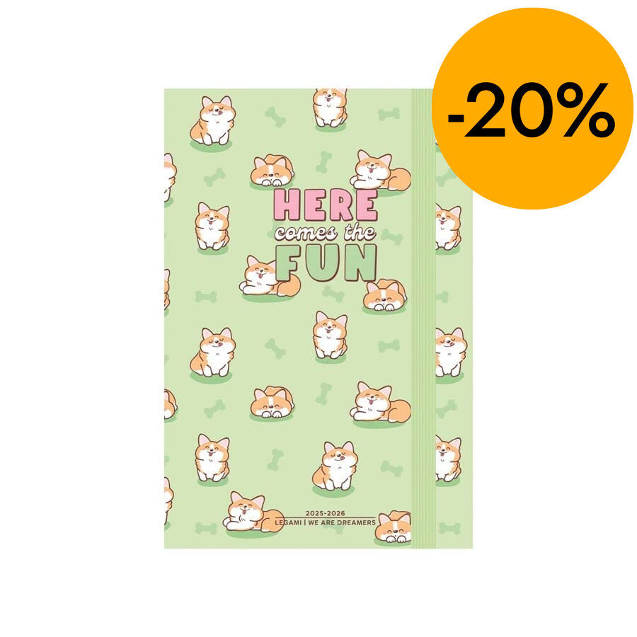 Agenda Legami 16 mesos Medium dia/p&agrave;g multiling&uuml;e 2025-26 Bluecorgi