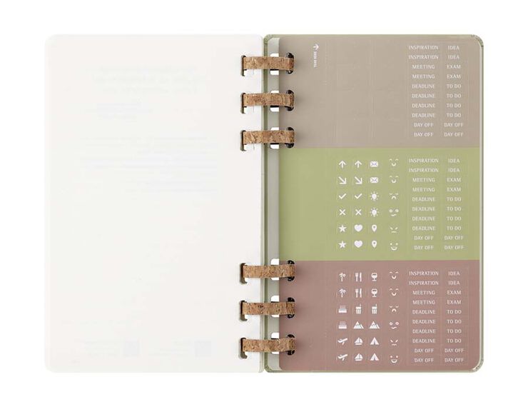 Agenda espiral Moleskine Life Planner 12m sem/vista 2025 L kiwi