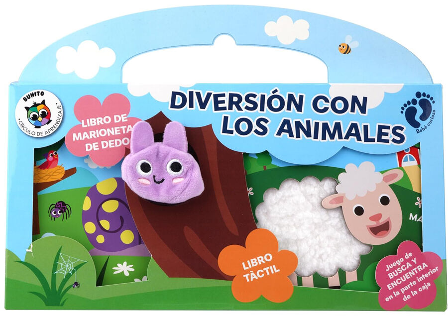Diversi&oacute;n con los animales (Caja:1 Libro T&iacute;tere+1 Libro T&aacute;ctil)