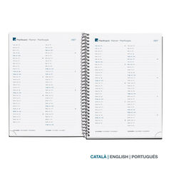 Agenda Miquelrius Especial Plus Setmana Vista Catal&agrave; Calm 2027 Aqua