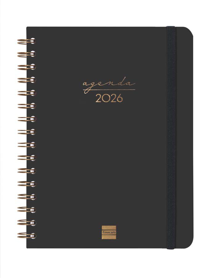 Agenda Finocam Alma E10 setm/vista horitzontal cat 2026 negre