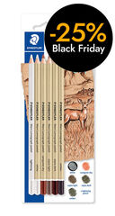 Llapis Staedtler Mars Lumograph Sèpia pastel 6 colors