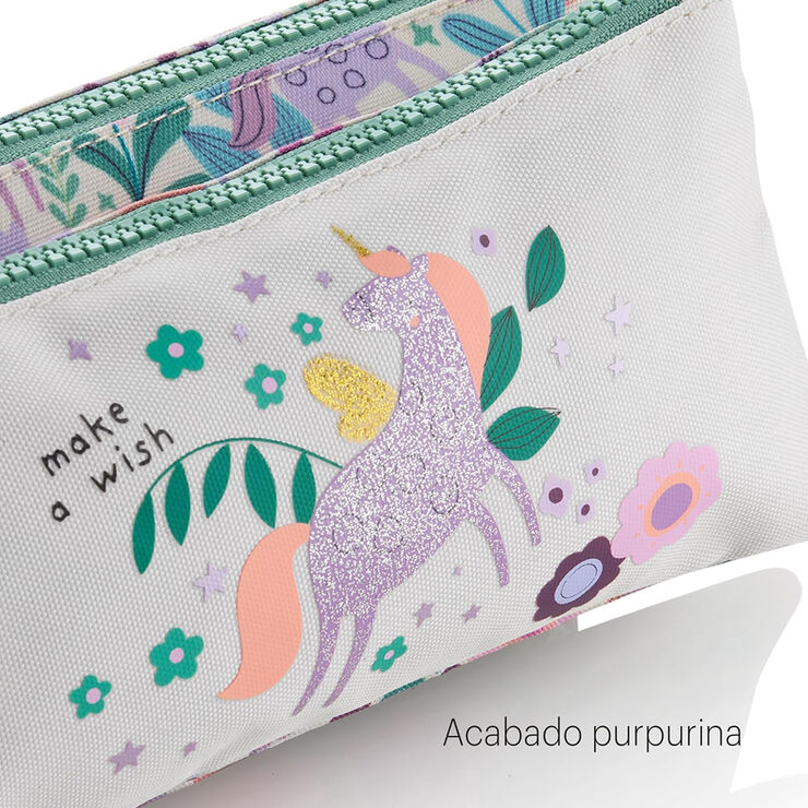 Estuche Cu&aacute;druple MQR Magic Unicorn