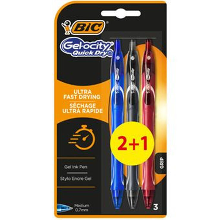 Bolígrafos Bic Bu3 Grip Surtidos 10 unidades - Abacus Online