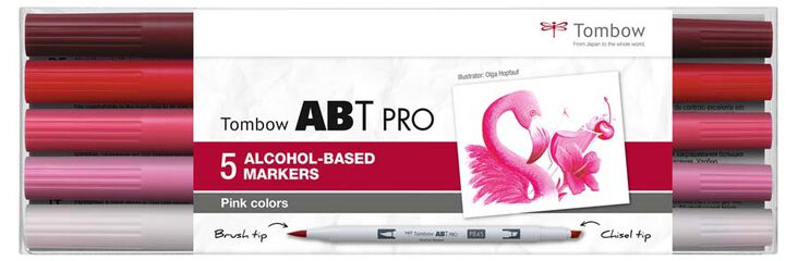 Rotulador Tombow Dual Brush 5 Colores Rosas