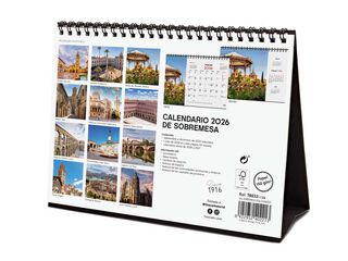 Calendario sobremesa Finocam Ciudades 2026 castellano