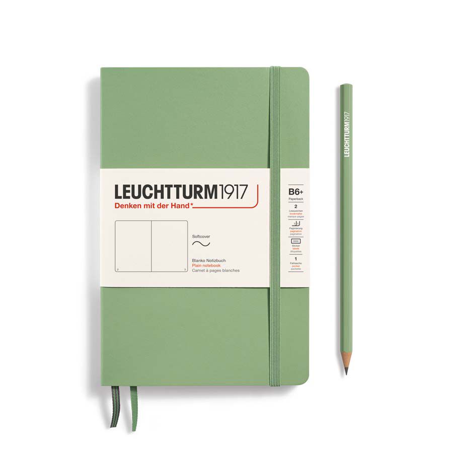 Libreta Leuchtturm B6 tapa blanda liso sage