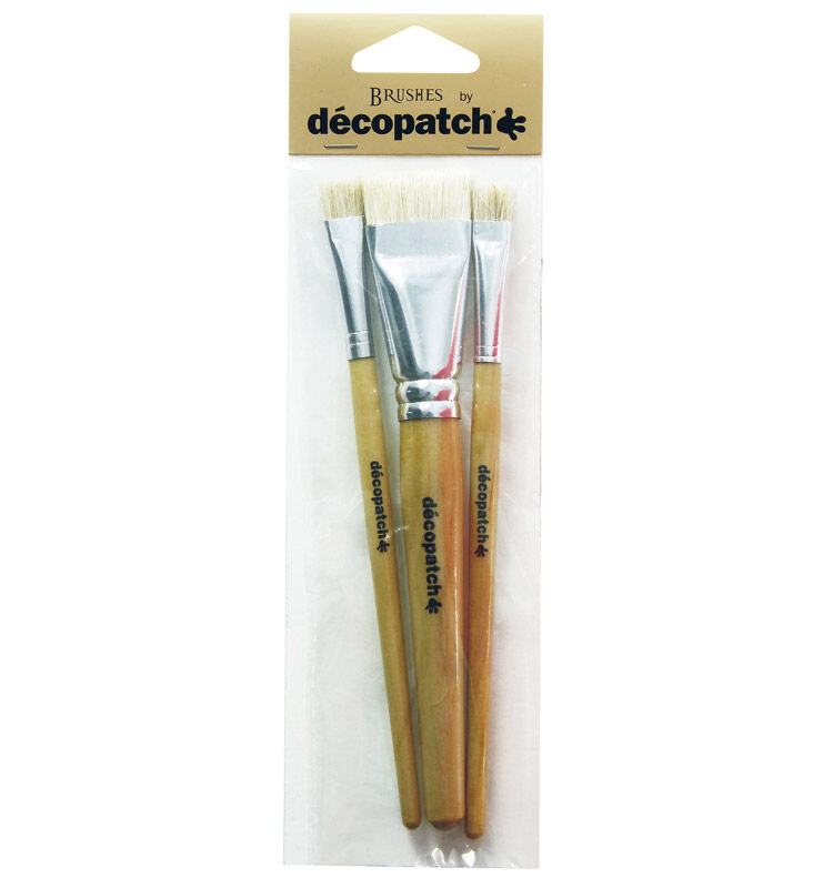Pinceles planos pura cerda D&eacute;copatch Pack 3u