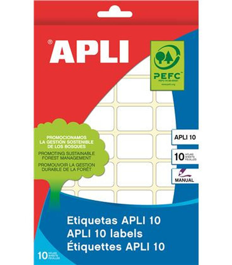Etiqueta adhesiva Apli 34x53mm 10 hojas