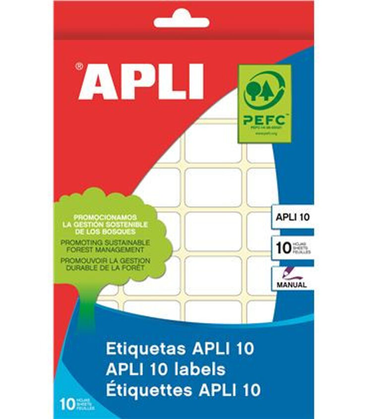 Etiqueta adhesiva Apli 34x53mm 10 fulls