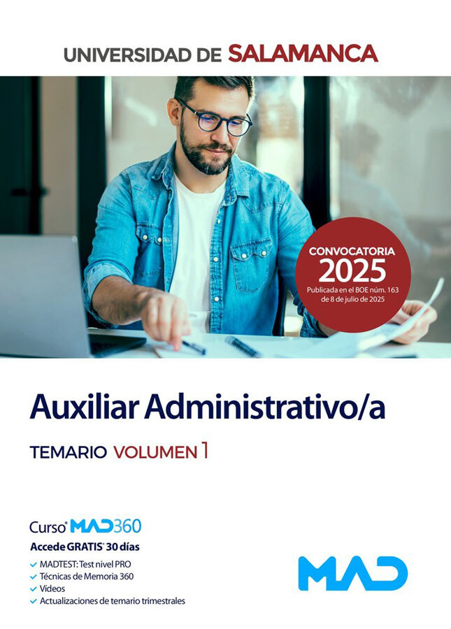 Auxiliar Administrativo/a de la Universidad de Salamanca. Temario volumen 1