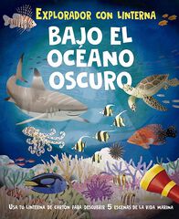 Explorador con linterna. Bajo el océano oscuro Explorador con linterna. Bajo el océano oscuro