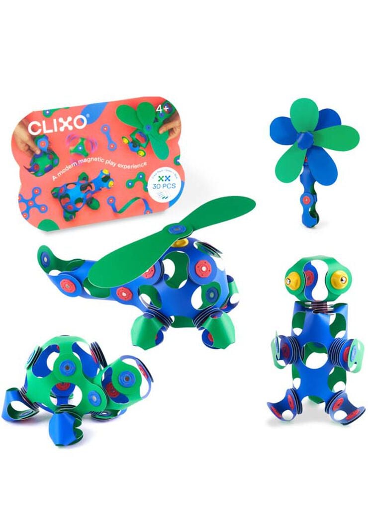 Construcció Magnètica Clixo Crew blau 30 peces