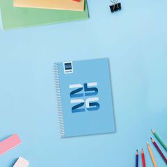 Agenda Finocam escolar Cool 1/8 sem/vista cat 2025-26 azul