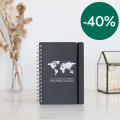 Libreta A5 raya Miss Wood Vacavaliente gris