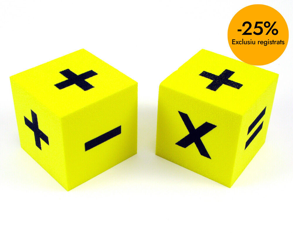 Dado 6 caras signos matem&aacute;ticos 2 unidades