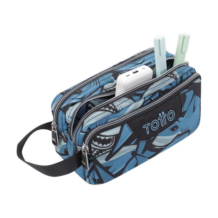 Estuche Totto Shark 3 cremalleras