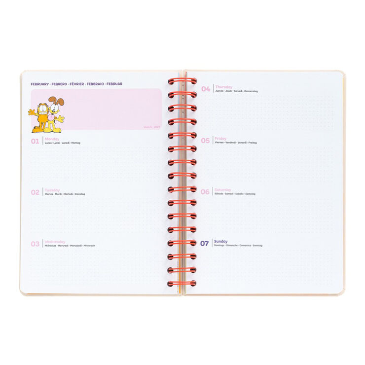 Agenda Escolar Erik A5 S/V Mult. 2026-2027 Garfield
