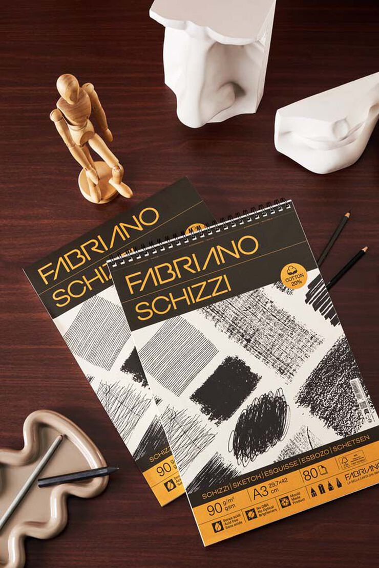 Bloc espiral Dibujo Fabriano Schizzi A3 80 hojas 90g