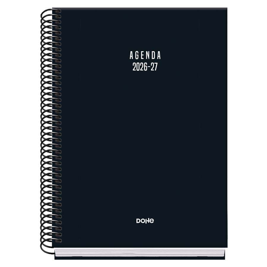 Agenda Escolar Dohe Espiral A5 sem/vista castellano 2026-2027 Vibes negro