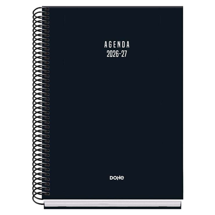 Agenda Escolar Dohe Espiral A5 sem/vista castellano 2026-2027 Vibes negro