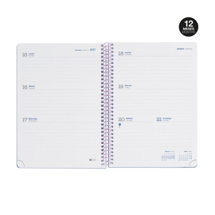 Agenda Escolar Plus S/V Mult. 2026-2027 Lila