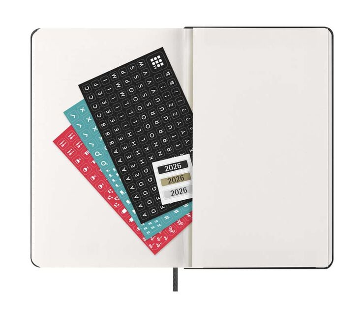 Agenda Moleskine 12 mesos setm/vista horitzontal 2026 tapa dura L negre