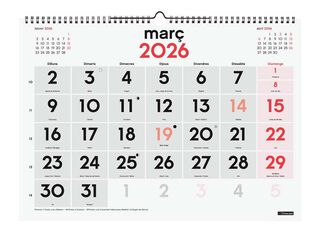 Calendari paret Finocam Números grans L 2026 català