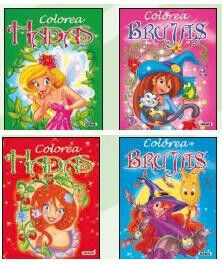 Colorea brujas y hadas (4 t&iacute;tulos)