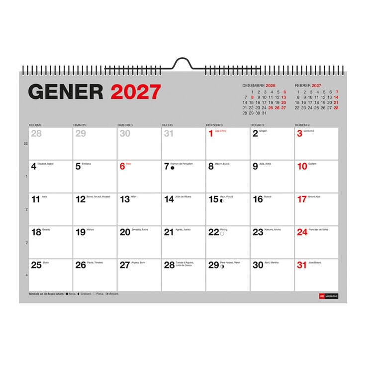 Calendario Miquelrius Pared A4 Catal&aacute;n Chromatic 2027 Multicolor