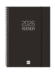 Agenda Finocam Opaque E10 sem/vista vertical cat 2026 negro