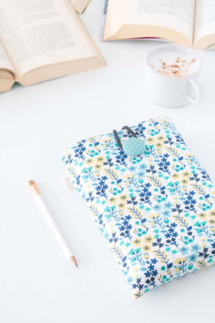Funda de Libro Drapets Flores Turquesas interior aqua