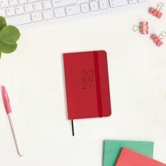 Agenda Finocam Flex Llisa Semana Vista Horizontal 2027 Castellano Rojo