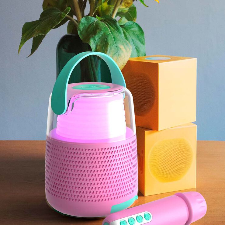 Altavoz con Micrófono Wondee rosa