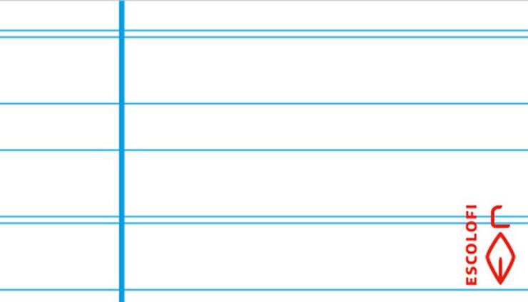 Libreta espiral Escolofi A4 40 hojas montessori 3,5 con margen azul