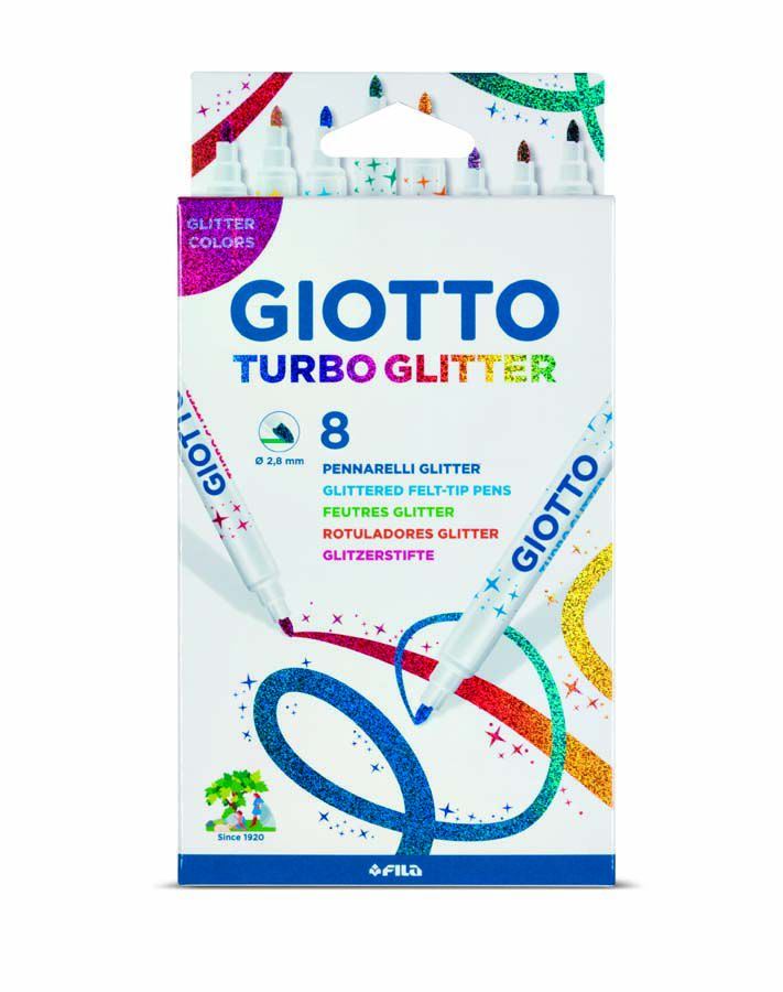 Retoladors Giotto Turbo Glitter 8 colors