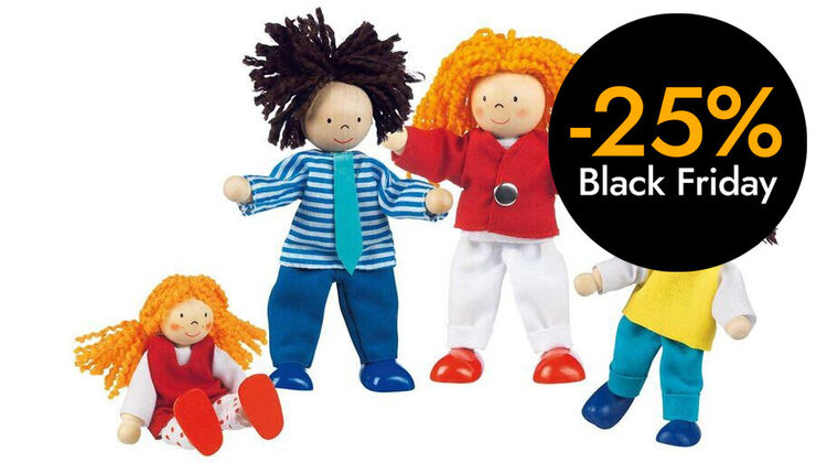 Muñecos articulados Familia 4 unidades