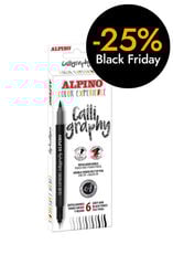 Retoladors Cal·ligrafia Alpino Color Experience tons gris i negre 6u