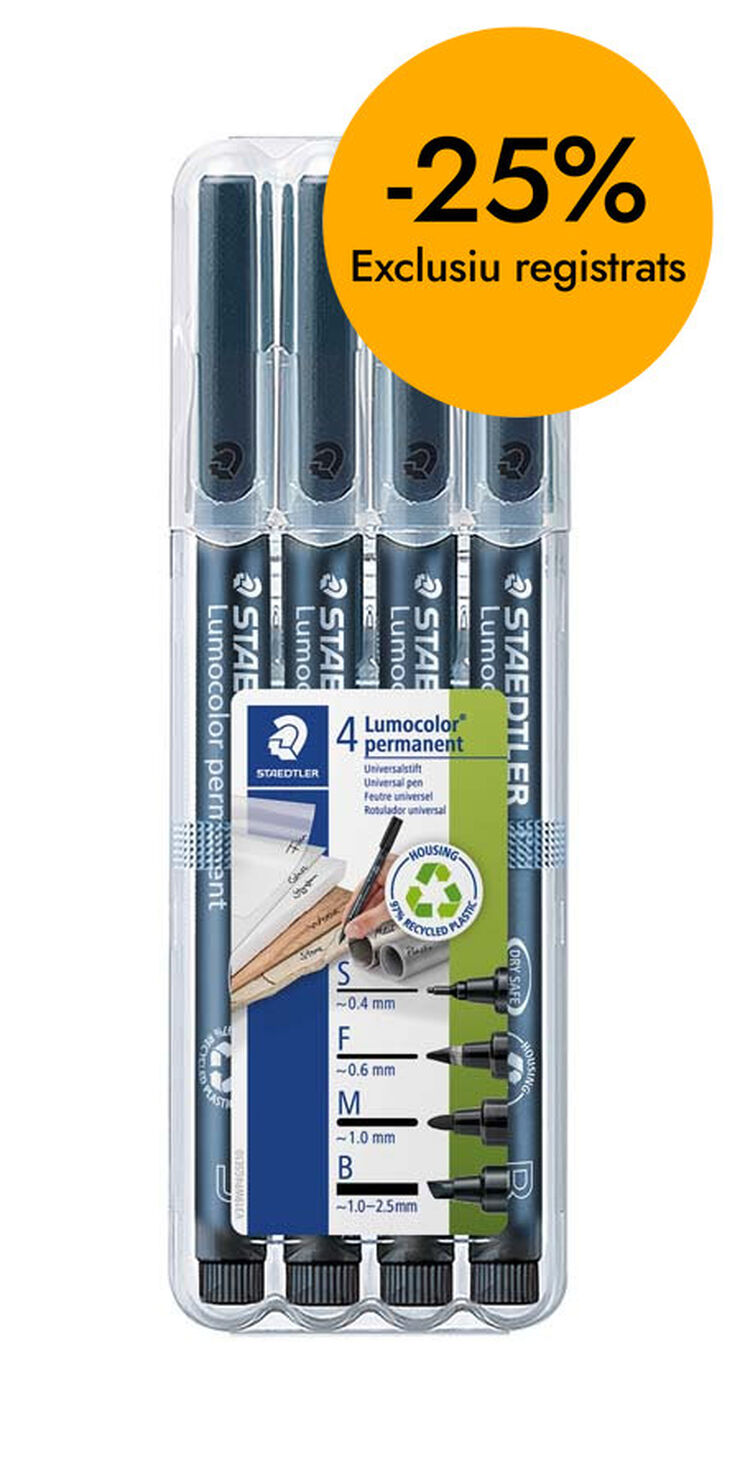 Retoladors permanents Staedtler Lumocolor S/F/M/B 4u