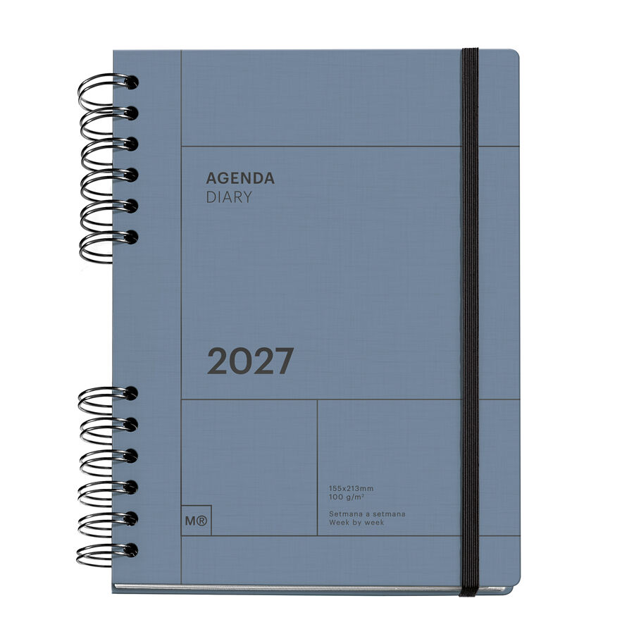 Agenda Miquelrius Plus Wire-O Semana Vista Catal&aacute;n 2027 Azul Marino