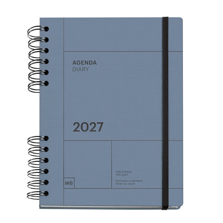 Agenda Miquelrius Plus Wire-O Semana Vista Catal&aacute;n 2027 Azul Marino