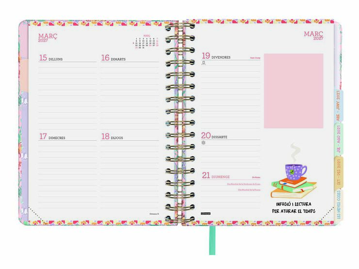 Agenda Finocam 16M Vitae 1/4 Sem/Vista Catal&aacute;n 2026-27 Rosa
