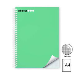 Notebook A4 Abacus tapa extradura 120 fulls 5x5 verd menta