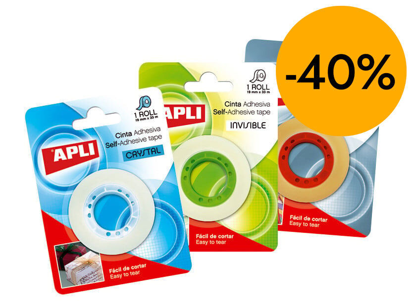 Cinta adhesiva Apli Crystal 19mmx33m
