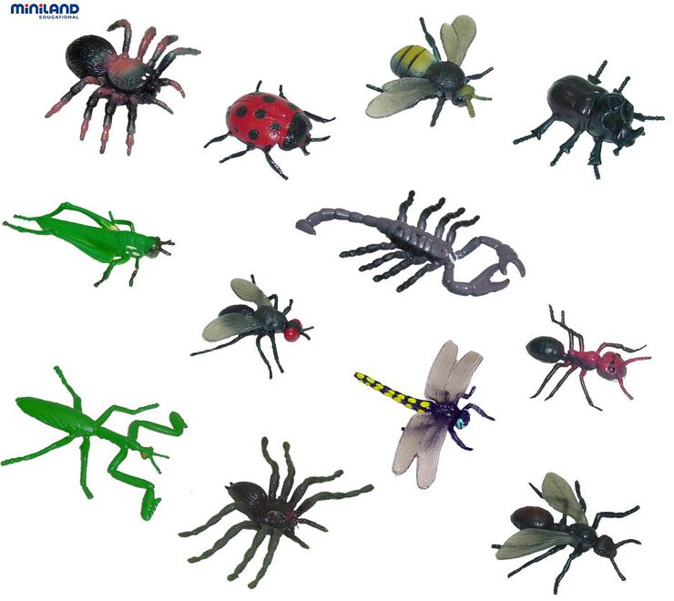 Insectos de plástico 12 unidades