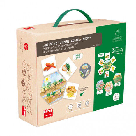 Juego de asociaci&oacute;n Akros De d&oacute;nde vienen a los alimentos?