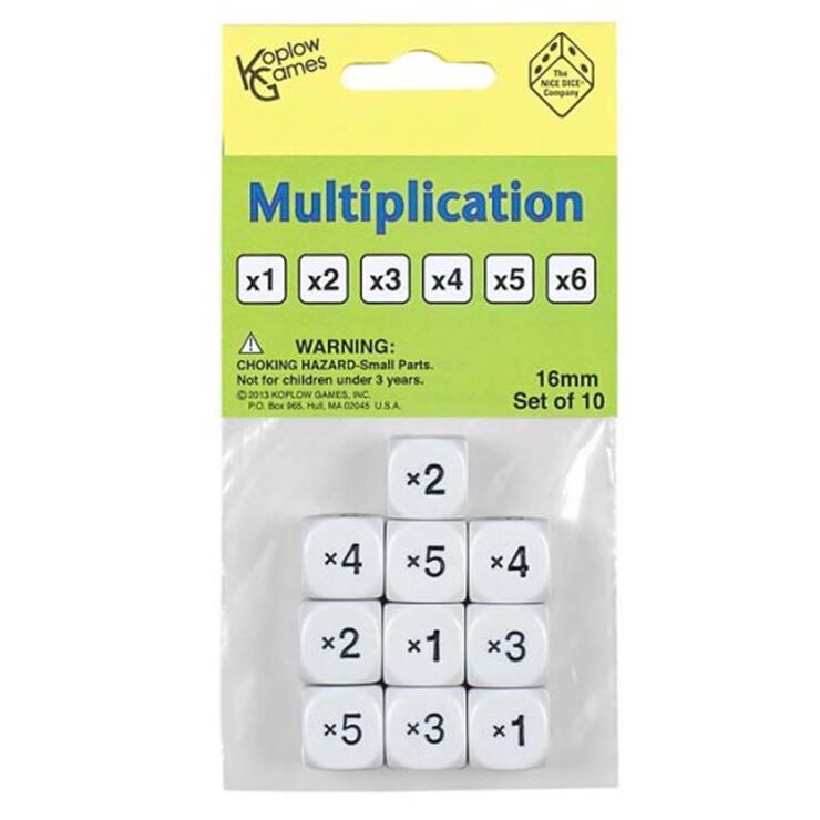 Dado 6 caras multiplicación 10 unidades