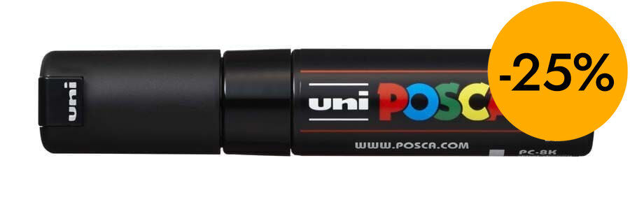 Rotulador Posca PC-8K 8mm negro