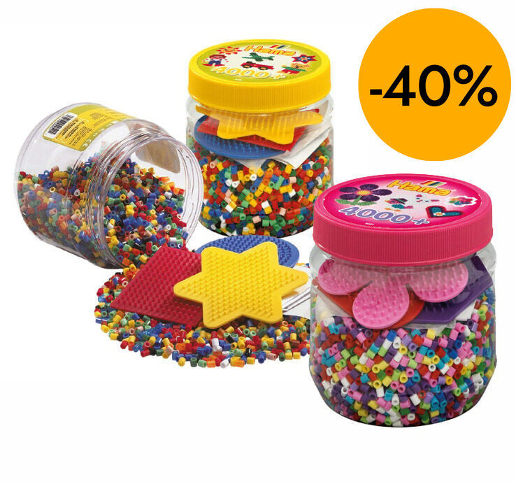 Cuentas Hama con 3 bases bote amarillo 400u