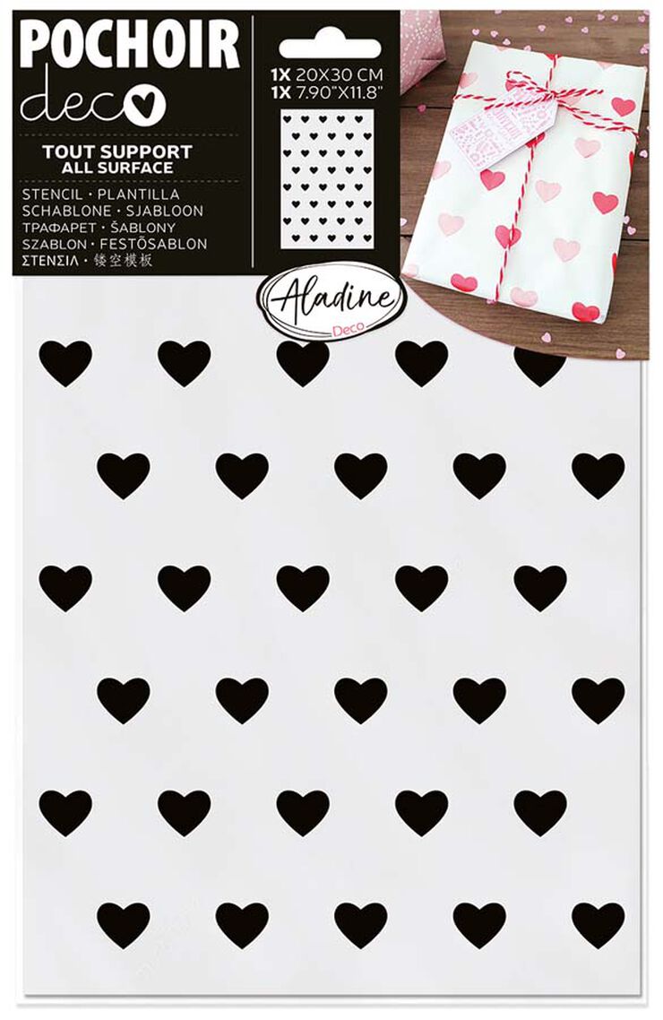 Plantilla Stencil Aladine 20x30cm Corazones